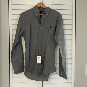 NWT Polo Ralph Lauren Slim Fit 100% Cotton Stretch Black and White Check Shirt